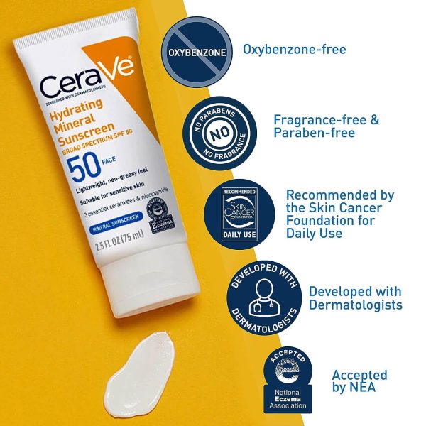 CeraVe Hydrating Mineral Sunscreen SPF 50 – 100ml