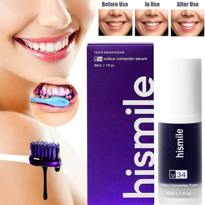 Hismiles V34 Colour Corrector Serum + Nano Toothbrush for Sensitive Gums