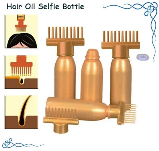 Hair Oil Applicator Bottle with Comb - For Oiling & Scalp Treatment