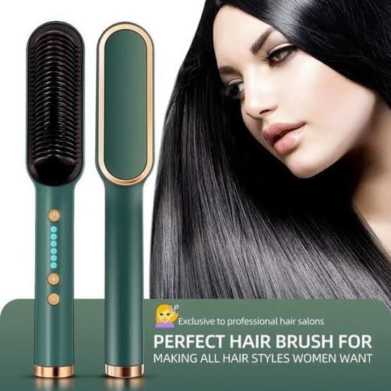 2-in-1 Hair Straightener & Curling Brush - Professional Styling Tool for Women (Random Color)
