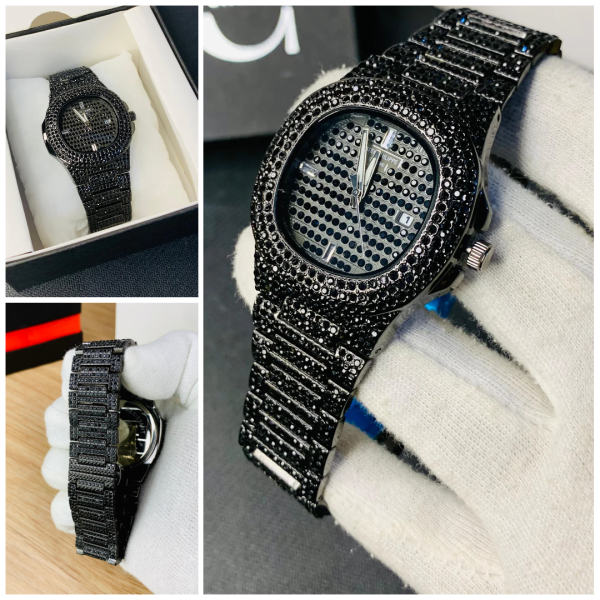 Black Iced Chain Watch for Men – No Box